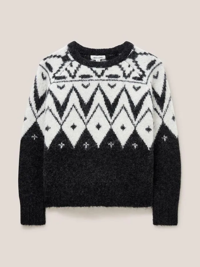 White Stuff KNITWEAR BLACK FAIRISLE JUMPER Black Multi 8211 Women White Stuff KNITWEAR BLACK FAIRISLE JUMPER Black Multi 8211 Women