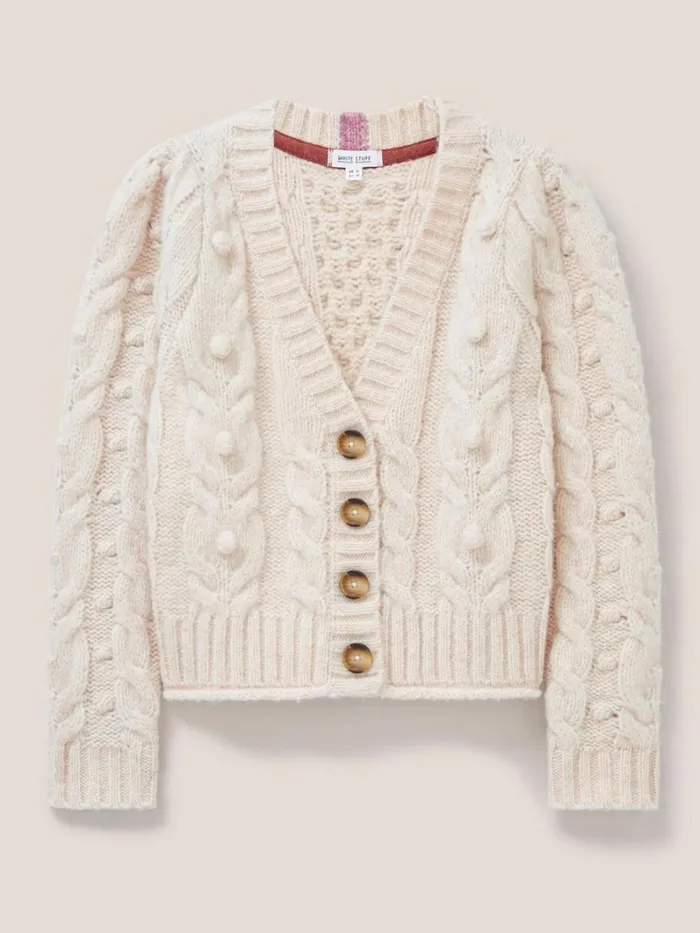 White Stuff KNITWEAR CABLE CARDI Dark Natural 8211 Women White Stuff KNITWEAR CABLE CARDI Dark Natural 8211 Women