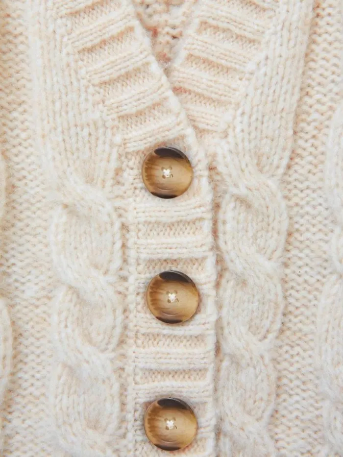 White Stuff KNITWEAR CABLE CARDI Dark Natural 8211 Women White Stuff KNITWEAR CABLE CARDI Dark Natural 8211 Women