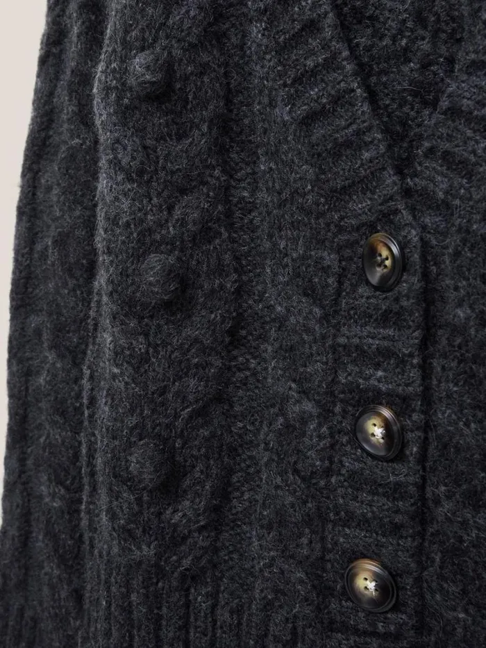White Stuff KNITWEAR CABLE CARDI Dk Grey 8211 Women White Stuff KNITWEAR CABLE CARDI Dk Grey 8211 Women
