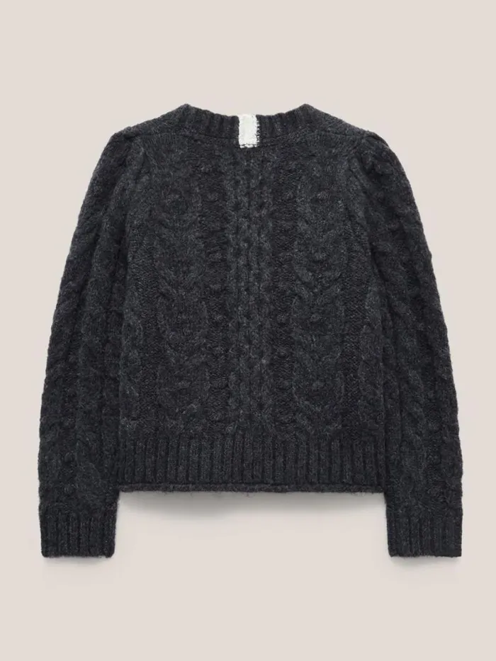 White Stuff KNITWEAR CABLE CARDI Dk Grey 8211 Women White Stuff KNITWEAR CABLE CARDI Dk Grey 8211 Women