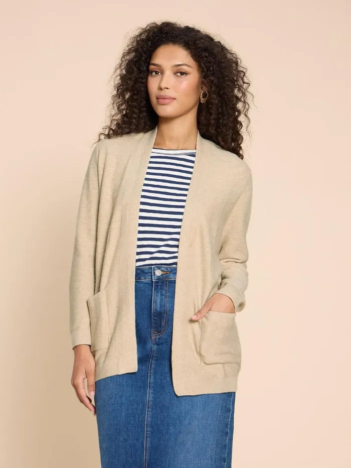 White Stuff KNITWEAR CARLA LONGLINE CARDIGAN Light Natural 8211 Women White Stuff KNITWEAR CARLA LONGLINE CARDIGAN Light Natural 8211 Women