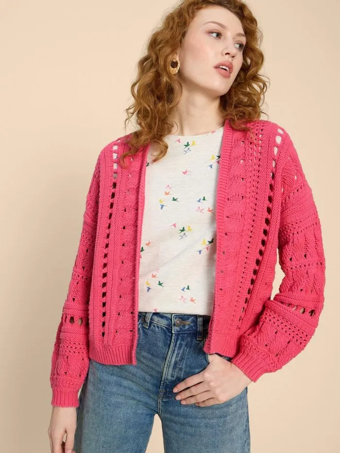White Stuff KNITWEAR CASEY CARDI Bright Pink 8211 Women White Stuff KNITWEAR CASEY CARDI Bright Pink 8211 Women