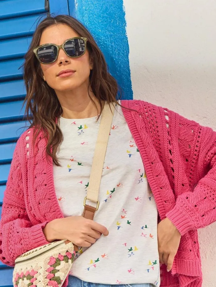 White Stuff KNITWEAR CASEY CARDI Bright Pink 8211 Women White Stuff KNITWEAR CASEY CARDI Bright Pink 8211 Women