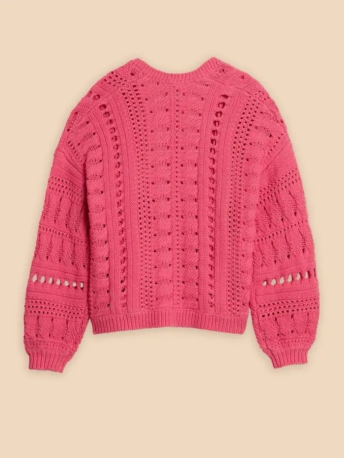 White Stuff KNITWEAR CASEY CARDI Bright Pink 8211 Women White Stuff KNITWEAR CASEY CARDI Bright Pink 8211 Women