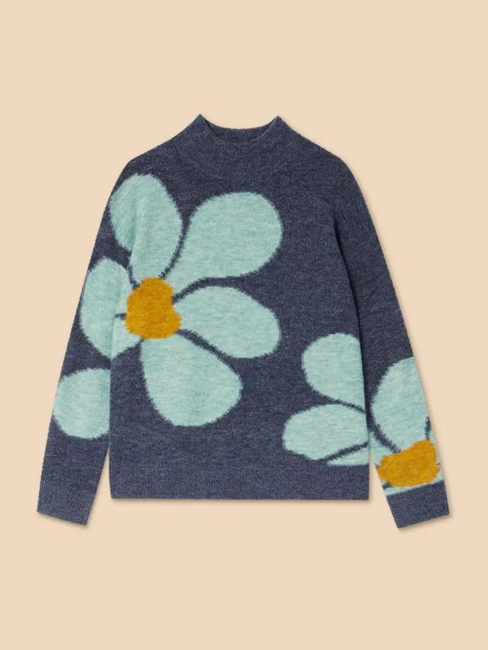 White Stuff KNITWEAR CELIA HIGH NECK FLORAL JUMPER Blue Multi 8211 Women White Stuff KNITWEAR CELIA HIGH NECK FLORAL JUMPER Blue Multi 8211 Women