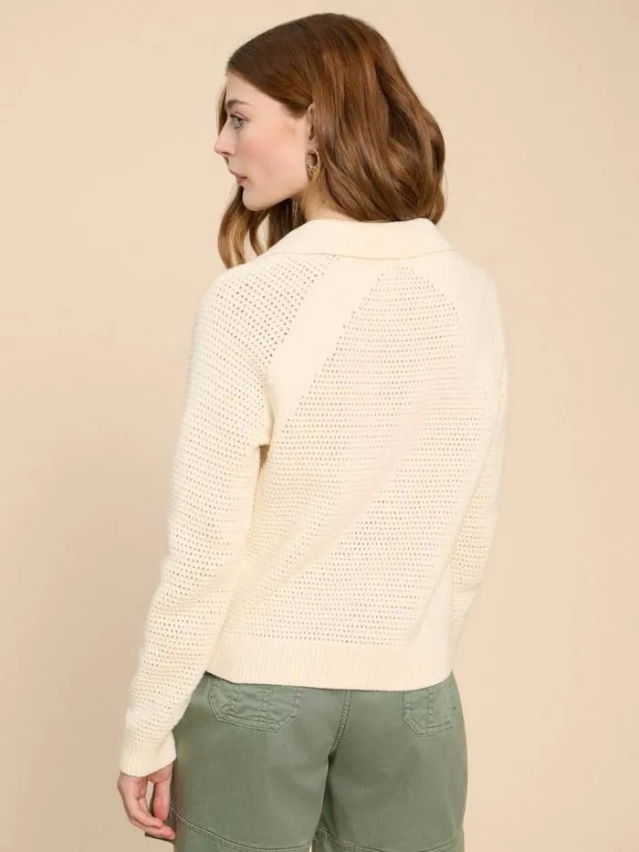 White Stuff KNITWEAR CHATERLY CROCHET COLLAR CARDI Natural White 8211 Women White Stuff KNITWEAR CHATERLY CROCHET COLLAR CARDI Natural White 8211 Women