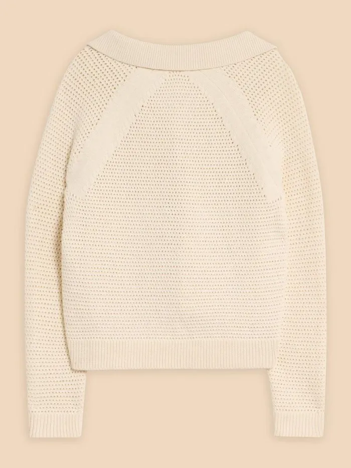 White Stuff KNITWEAR CHATERLY CROCHET COLLAR CARDI Natural White 8211 Women White Stuff KNITWEAR CHATERLY CROCHET COLLAR CARDI Natural White 8211 Women