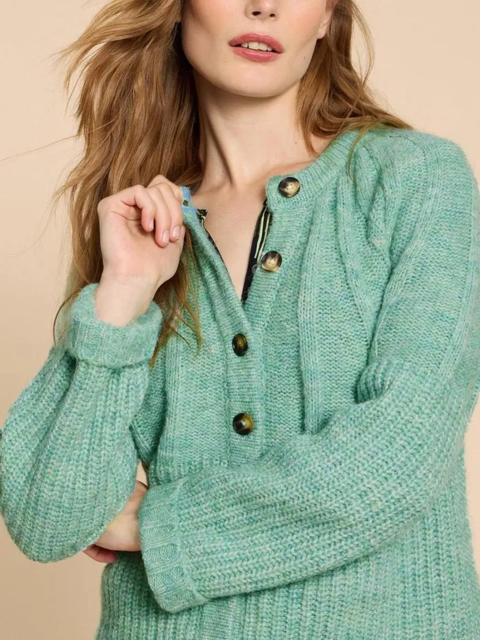White Stuff KNITWEAR CLOVER CARDIGAN Mid Green 8211 Women