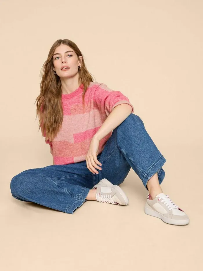 White Stuff KNITWEAR COLOURBLOCK DOLLY JUMPER Pink Multi 8211 Women