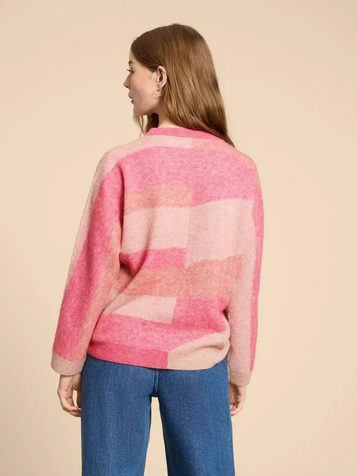 White Stuff KNITWEAR COLOURBLOCK DOLLY JUMPER Pink Multi 8211 Women