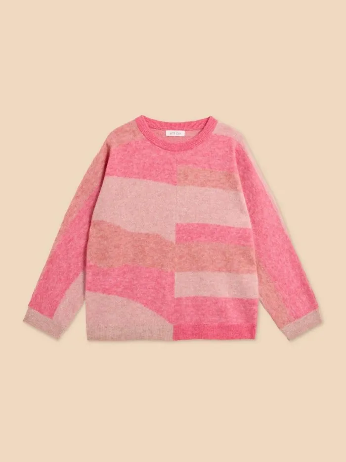 White Stuff KNITWEAR COLOURBLOCK DOLLY JUMPER Pink Multi 8211 Women