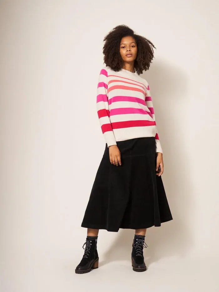 White Stuff KNITWEAR CORA CASHMERE CREW NECK JUMPER Pink Multi 8211 Women White Stuff KNITWEAR CORA CASHMERE CREW NECK JUMPER Pink Multi 8211 Women