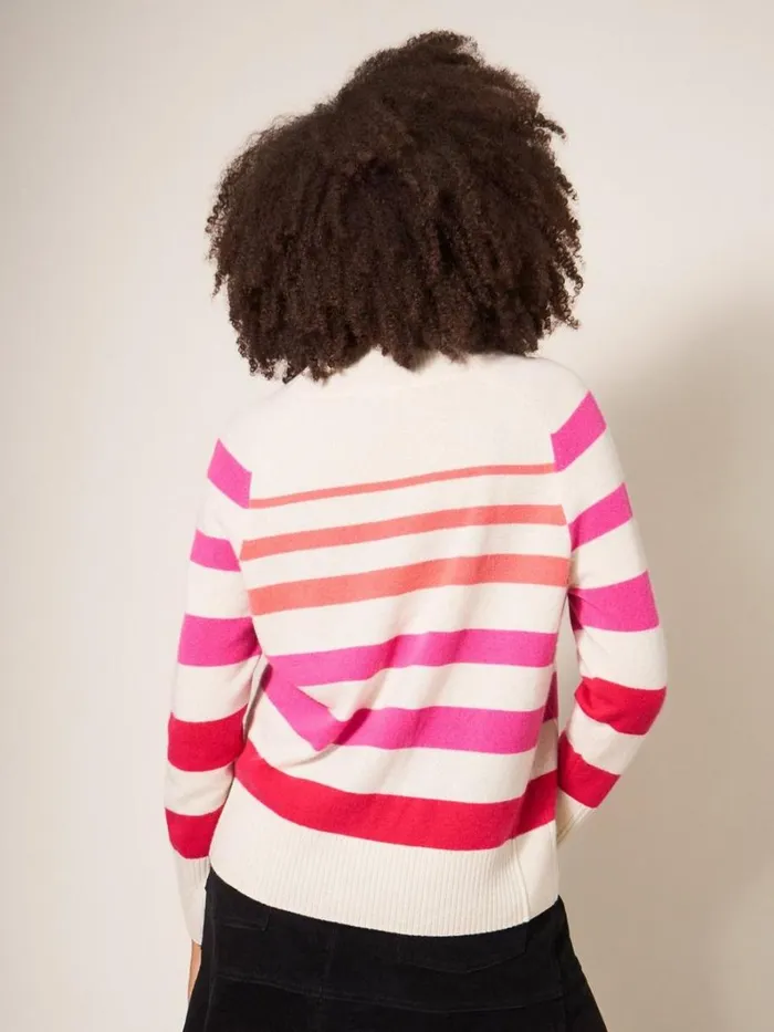 White Stuff KNITWEAR CORA CASHMERE CREW NECK JUMPER Pink Multi 8211 Women White Stuff KNITWEAR CORA CASHMERE CREW NECK JUMPER Pink Multi 8211 Women