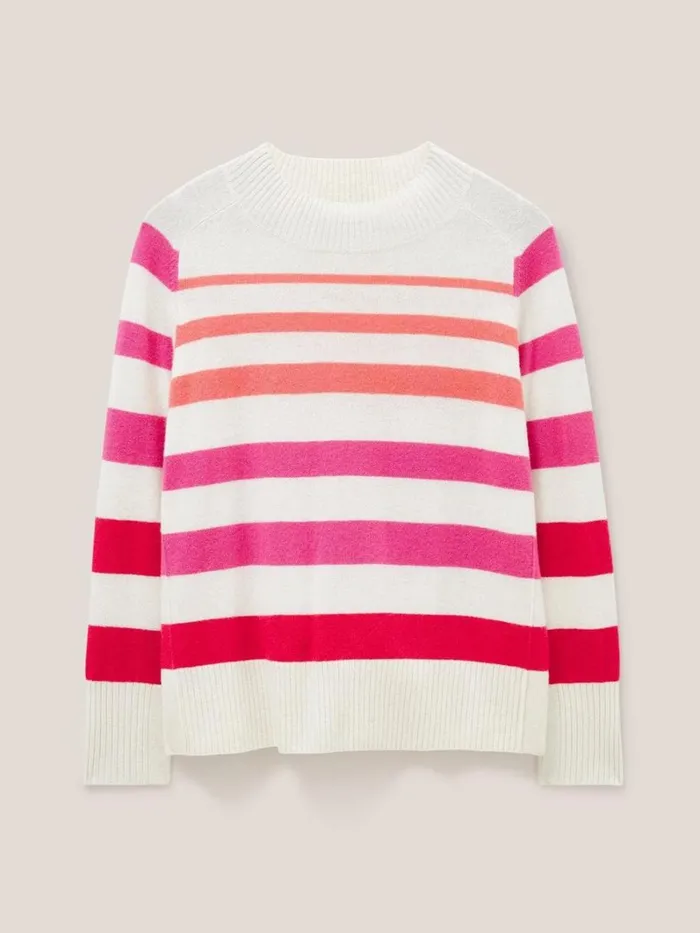 White Stuff KNITWEAR CORA CASHMERE CREW NECK JUMPER Pink Multi 8211 Women White Stuff KNITWEAR CORA CASHMERE CREW NECK JUMPER Pink Multi 8211 Women