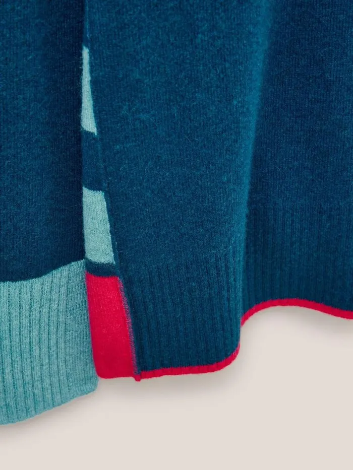 White Stuff KNITWEAR CORA CREW NECK CASHMERE JUMPER Navy Multi 8211 Women