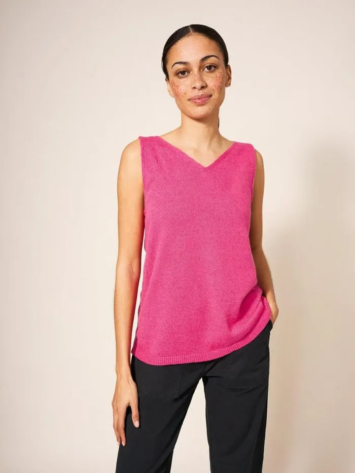 White Stuff KNITWEAR DAISY KNITTED VEST Bright Pink 8211 Women White Stuff KNITWEAR DAISY KNITTED VEST Bright Pink 8211 Women