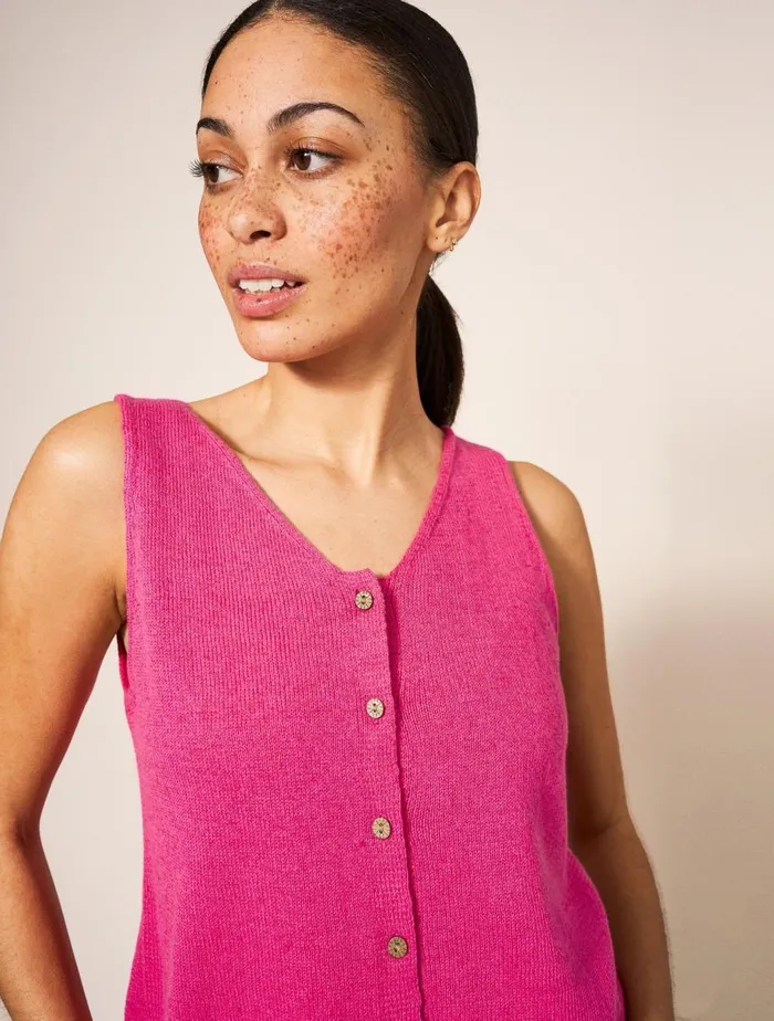 White Stuff KNITWEAR DAISY KNITTED VEST Bright Pink 8211 Women White Stuff KNITWEAR DAISY KNITTED VEST Bright Pink 8211 Women