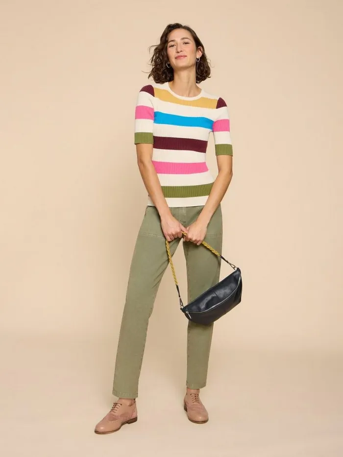 White Stuff KNITWEAR IVY RIB JUMPER Ivory Multi 8211 Women