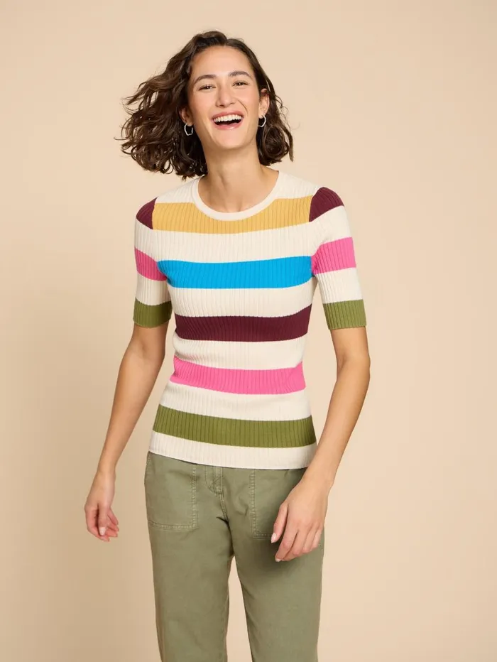 White Stuff KNITWEAR IVY RIB JUMPER Ivory Multi 8211 Women White Stuff KNITWEAR IVY RIB JUMPER Ivory Multi 8211 Women