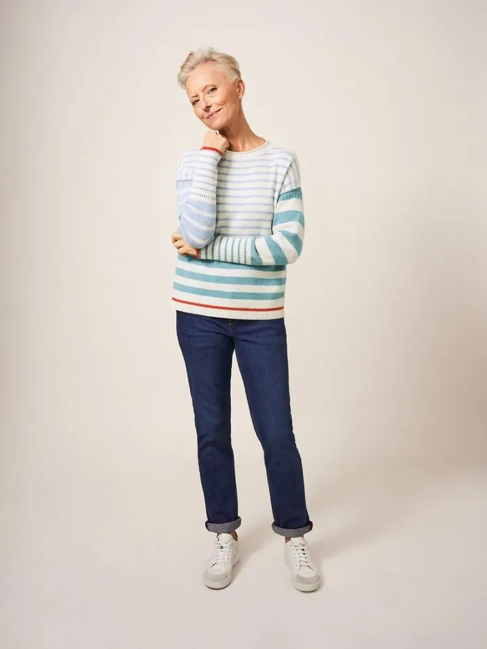 White Stuff KNITWEAR JEJU STRIPE JUMPER Blue Multi 8211 Women