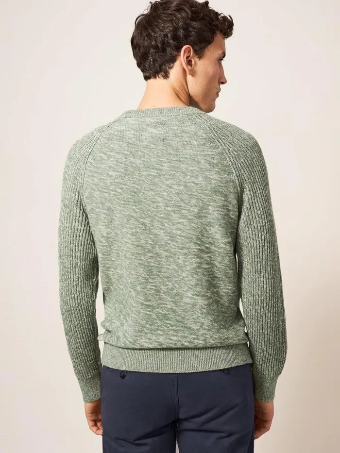 White Stuff KNITWEAR Lakewood Crew Dusty Green 8211 Men White Stuff KNITWEAR Lakewood Crew Dusty Green 8211 Men