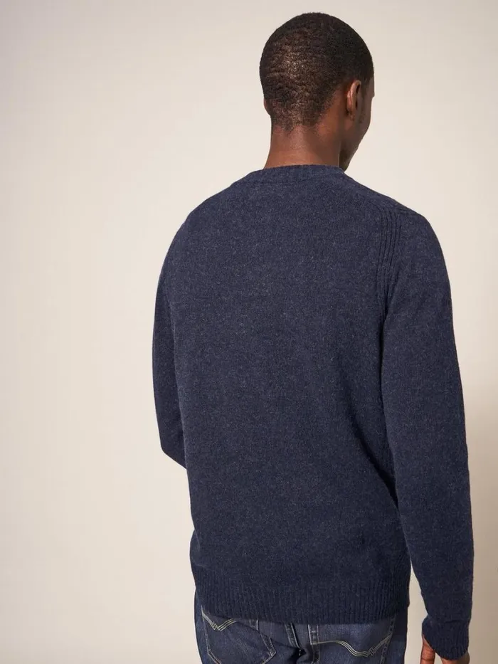 White Stuff KNITWEAR Lambswool Henley Dark Navy 8211 Men White Stuff KNITWEAR Lambswool Henley Dark Navy 8211 Men