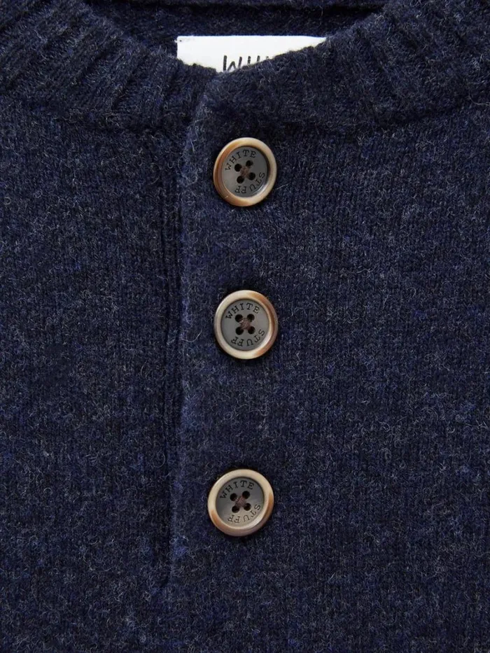 White Stuff KNITWEAR Lambswool Henley Dark Navy 8211 Men White Stuff KNITWEAR Lambswool Henley Dark Navy 8211 Men