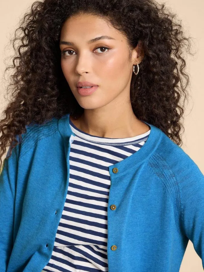 White Stuff KNITWEAR LULU CARDI Mid Blue 8211 Women White Stuff KNITWEAR LULU CARDI Mid Blue 8211 Women