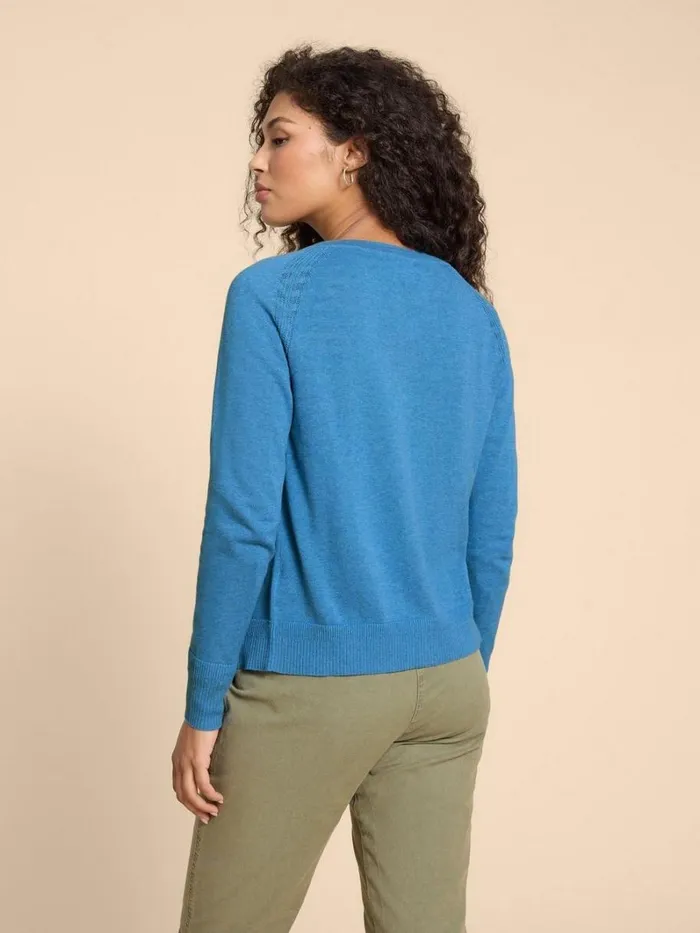 White Stuff KNITWEAR LULU CARDI Mid Blue 8211 Women White Stuff KNITWEAR LULU CARDI Mid Blue 8211 Women