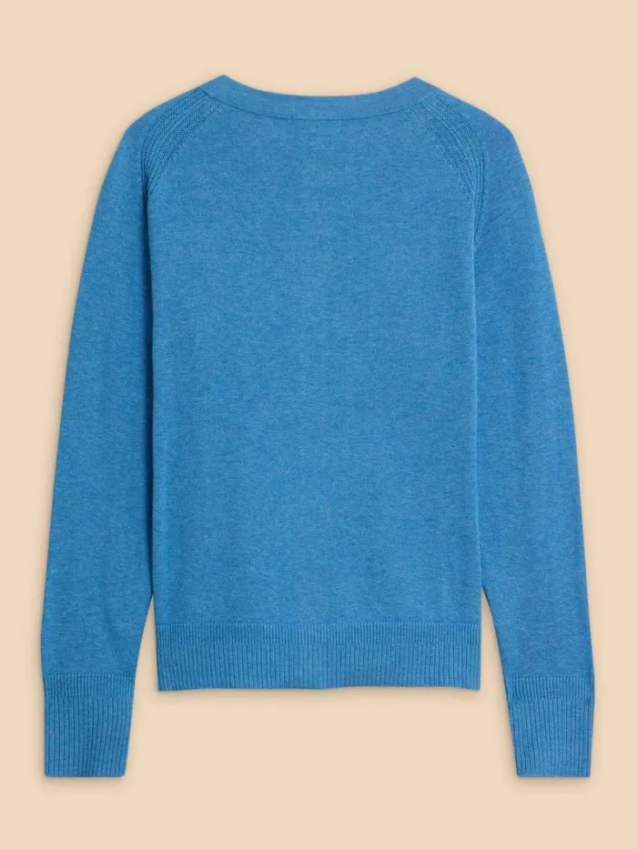 White Stuff KNITWEAR LULU CARDI Mid Blue 8211 Women White Stuff KNITWEAR LULU CARDI Mid Blue 8211 Women