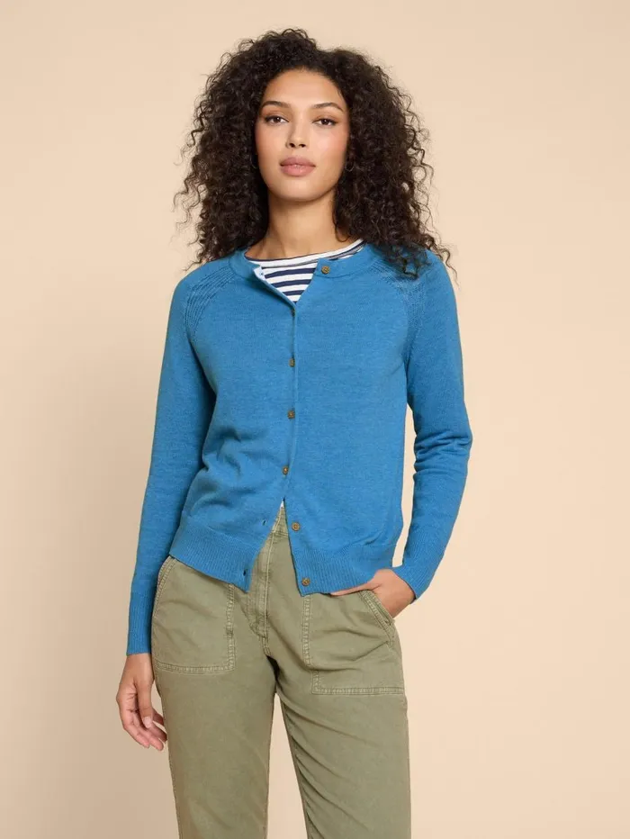 White Stuff KNITWEAR LULU CARDI Mid Blue 8211 Women White Stuff KNITWEAR LULU CARDI Mid Blue 8211 Women