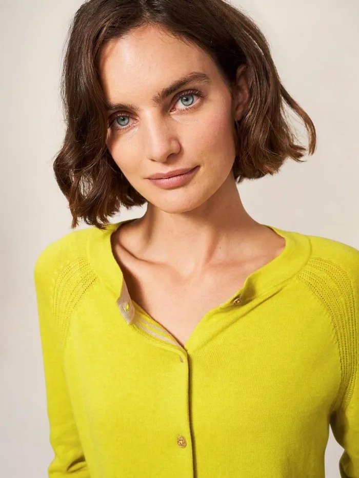 White Stuff KNITWEAR Lulu Crew Neck Cardigan Light Chartreuse 8211 Women White Stuff KNITWEAR Lulu Crew Neck Cardigan Light Chartreuse 8211 Women