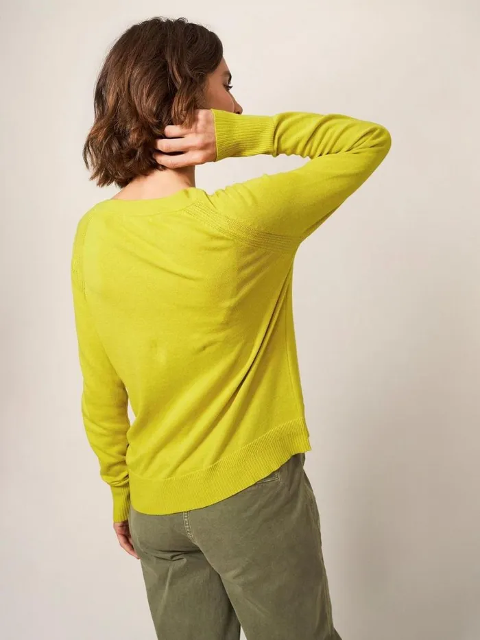 White Stuff KNITWEAR Lulu Crew Neck Cardigan Light Chartreuse 8211 Women White Stuff KNITWEAR Lulu Crew Neck Cardigan Light Chartreuse 8211 Women