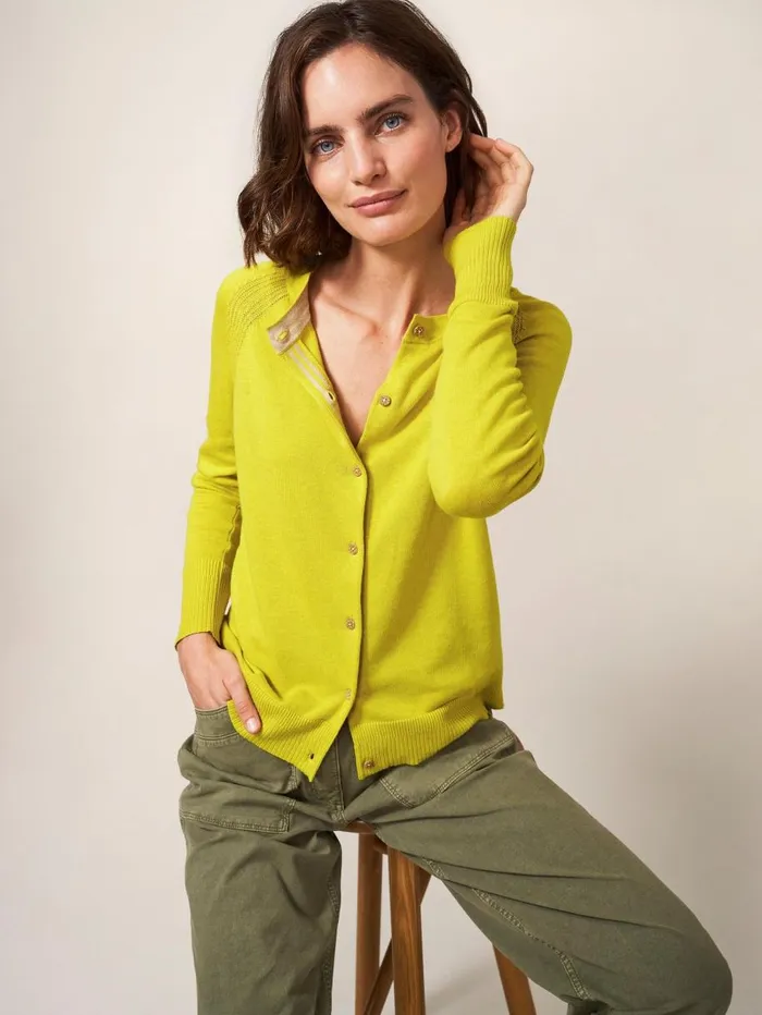 White Stuff KNITWEAR Lulu Crew Neck Cardigan Light Chartreuse 8211 Women White Stuff KNITWEAR Lulu Crew Neck Cardigan Light Chartreuse 8211 Women