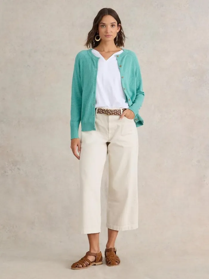 White Stuff KNITWEAR LULU KNIT CARDI Mid Teal 8211 Women