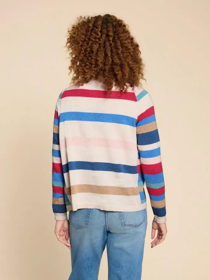 White Stuff KNITWEAR LULU STRIPED CARDI Pink Multi 8211 Women White Stuff KNITWEAR LULU STRIPED CARDI Pink Multi 8211 Women