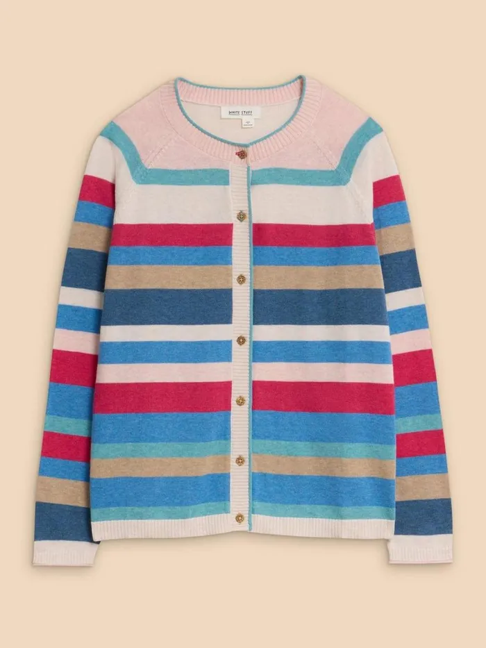 White Stuff KNITWEAR LULU STRIPED CARDI Pink Multi 8211 Women White Stuff KNITWEAR LULU STRIPED CARDI Pink Multi 8211 Women