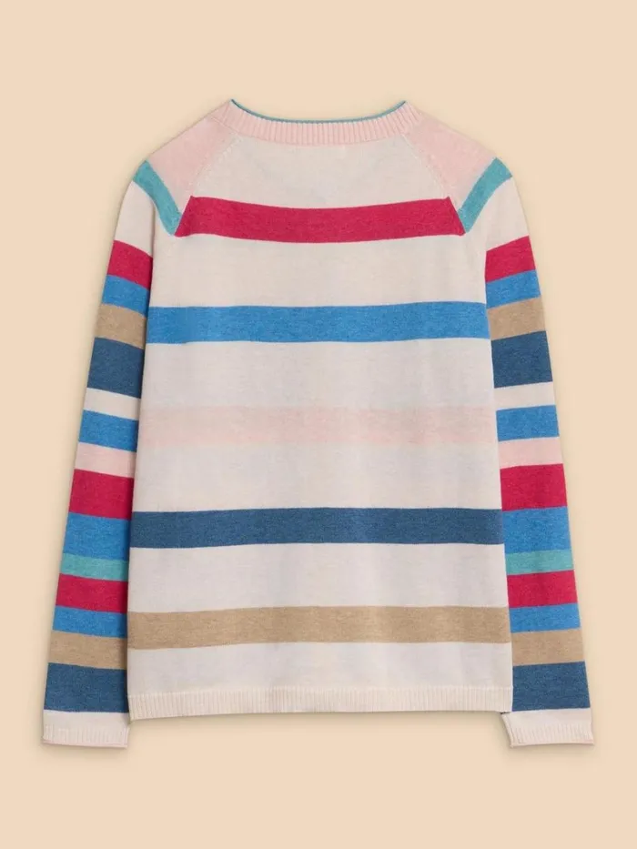 White Stuff KNITWEAR LULU STRIPED CARDI Pink Multi 8211 Women White Stuff KNITWEAR LULU STRIPED CARDI Pink Multi 8211 Women