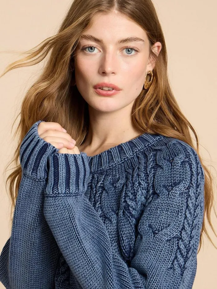 White Stuff KNITWEAR MIA CABLE JUMPER Indigo Blue 8211 Women White Stuff KNITWEAR MIA CABLE JUMPER Indigo Blue 8211 Women