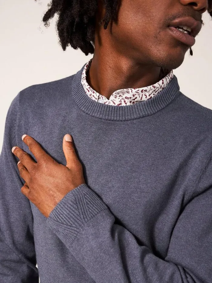 White Stuff KNITWEAR Newport Crew Knit Charcoal Grey 8211 Men White Stuff KNITWEAR Newport Crew Knit Charcoal Grey 8211 Men