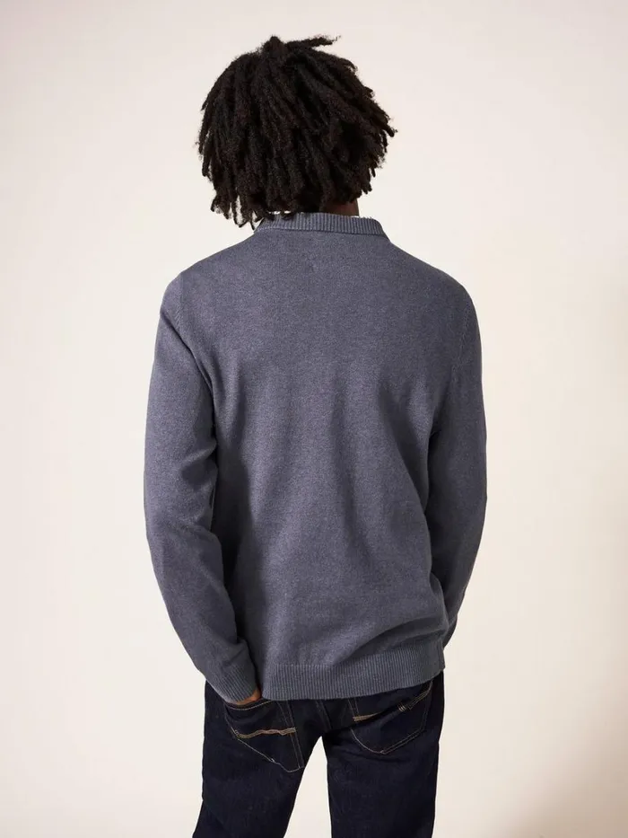 White Stuff KNITWEAR Newport Crew Knit Charcoal Grey 8211 Men White Stuff KNITWEAR Newport Crew Knit Charcoal Grey 8211 Men