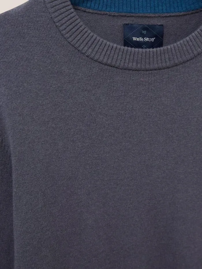 White Stuff KNITWEAR Newport Crew Knit Charcoal Grey 8211 Men White Stuff KNITWEAR Newport Crew Knit Charcoal Grey 8211 Men