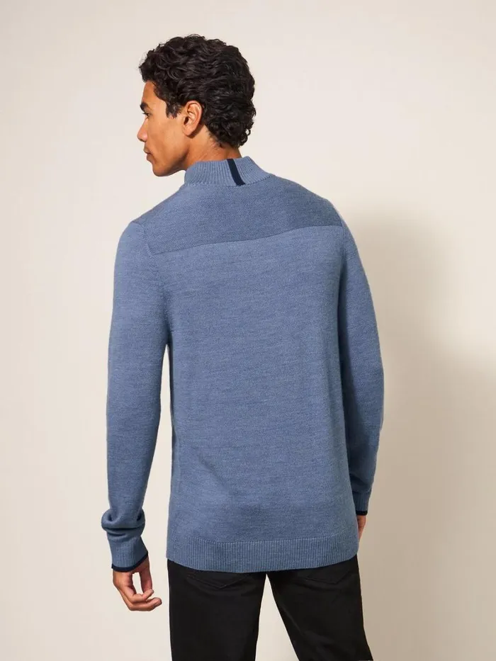 White Stuff KNITWEAR Newport Merino Jumper Chambray Blue 8211 Men White Stuff KNITWEAR Newport Merino Jumper Chambray Blue 8211 Men