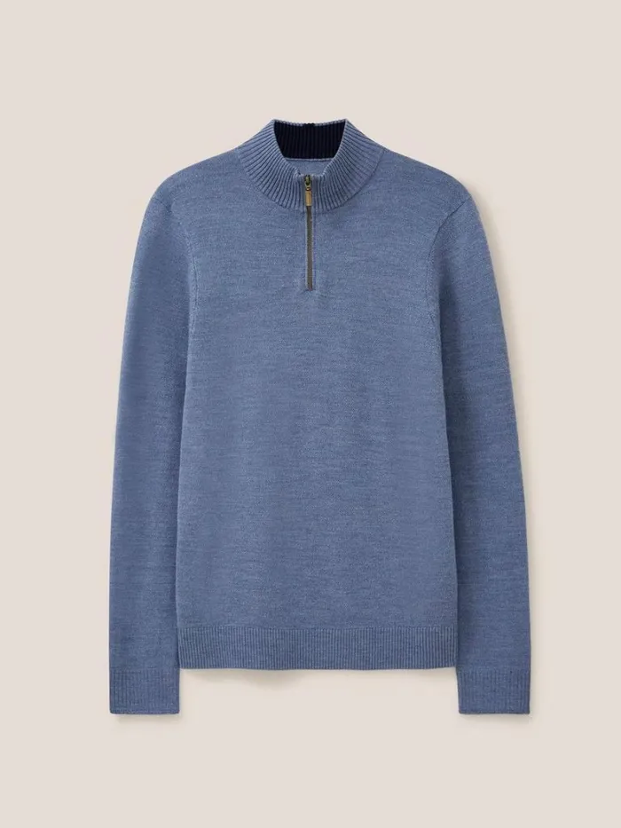 White Stuff KNITWEAR Newport Merino Jumper Chambray Blue 8211 Men White Stuff KNITWEAR Newport Merino Jumper Chambray Blue 8211 Men