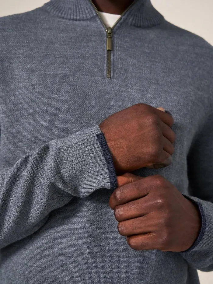 White Stuff KNITWEAR Newport Merino Jumper Charcoal Grey 8211 Men