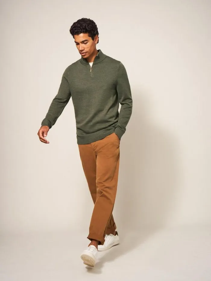 White Stuff KNITWEAR Newport Merino Jumper Khaki Green 8211 Men White Stuff KNITWEAR Newport Merino Jumper Khaki Green 8211 Men