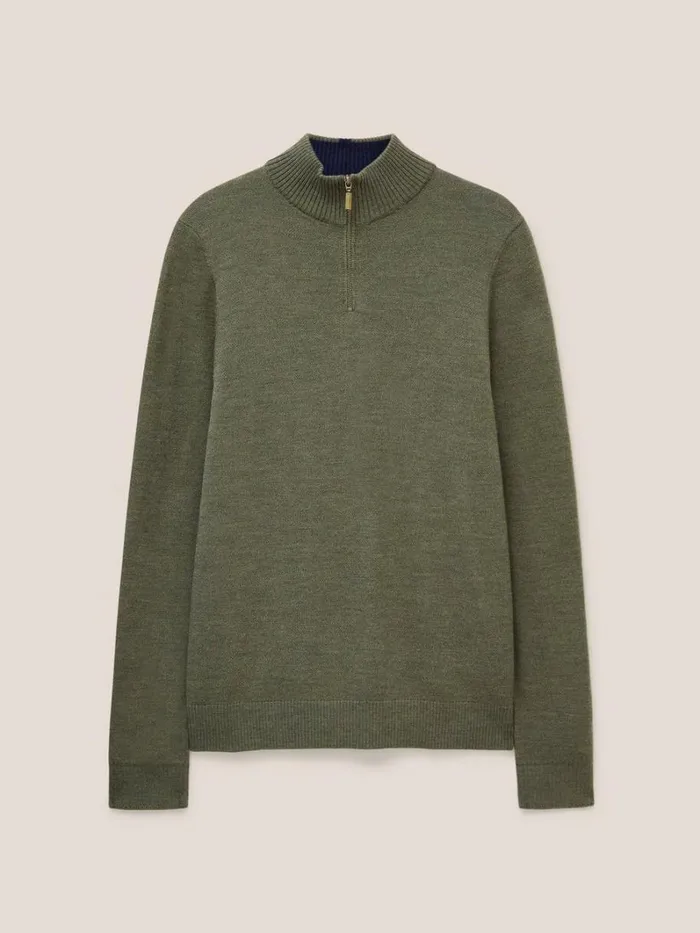 White Stuff KNITWEAR Newport Merino Jumper Khaki Green 8211 Men White Stuff KNITWEAR Newport Merino Jumper Khaki Green 8211 Men
