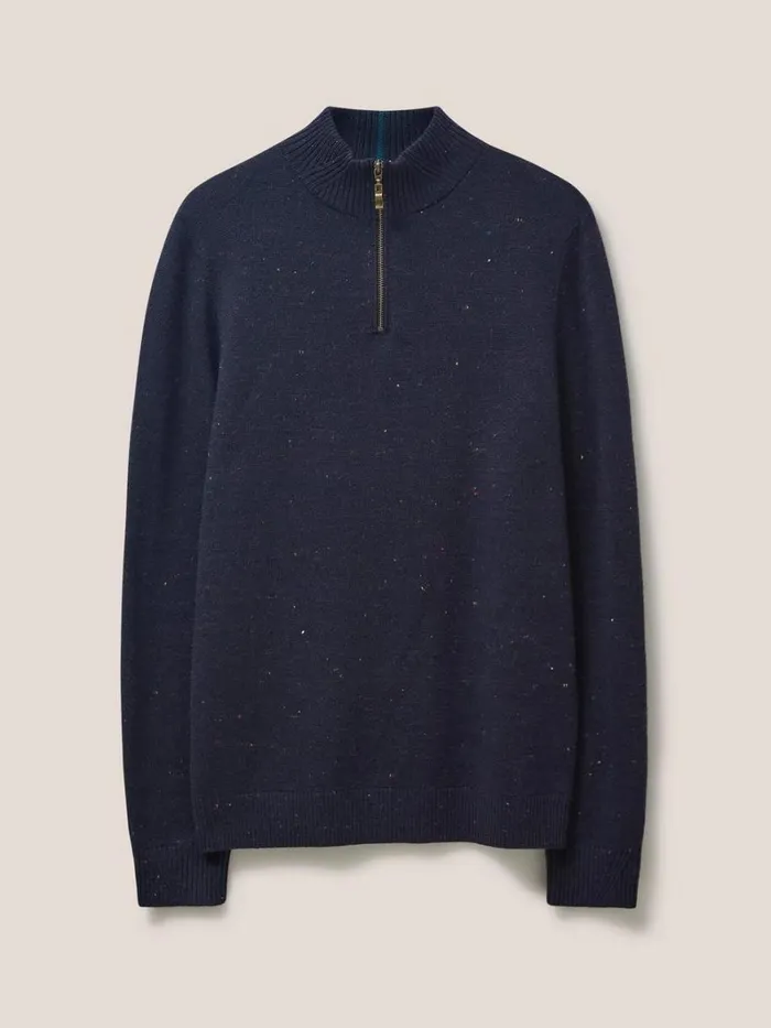 White Stuff KNITWEAR Newport Merino Nep Funnel Navy Multi 8211 Men White Stuff KNITWEAR Newport Merino Nep Funnel Navy Multi 8211 Men