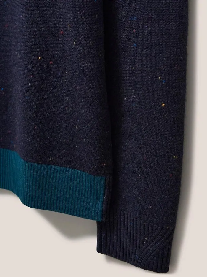 White Stuff KNITWEAR Newport Merino Nep Funnel Navy Multi 8211 Men White Stuff KNITWEAR Newport Merino Nep Funnel Navy Multi 8211 Men